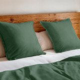 Parure de lit percale de coton bio | Vert cèdre