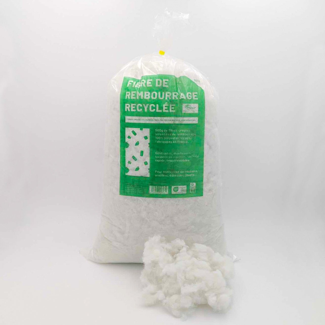 Fibre de polyester recyclé pour rembourrage, sac de 500grammes