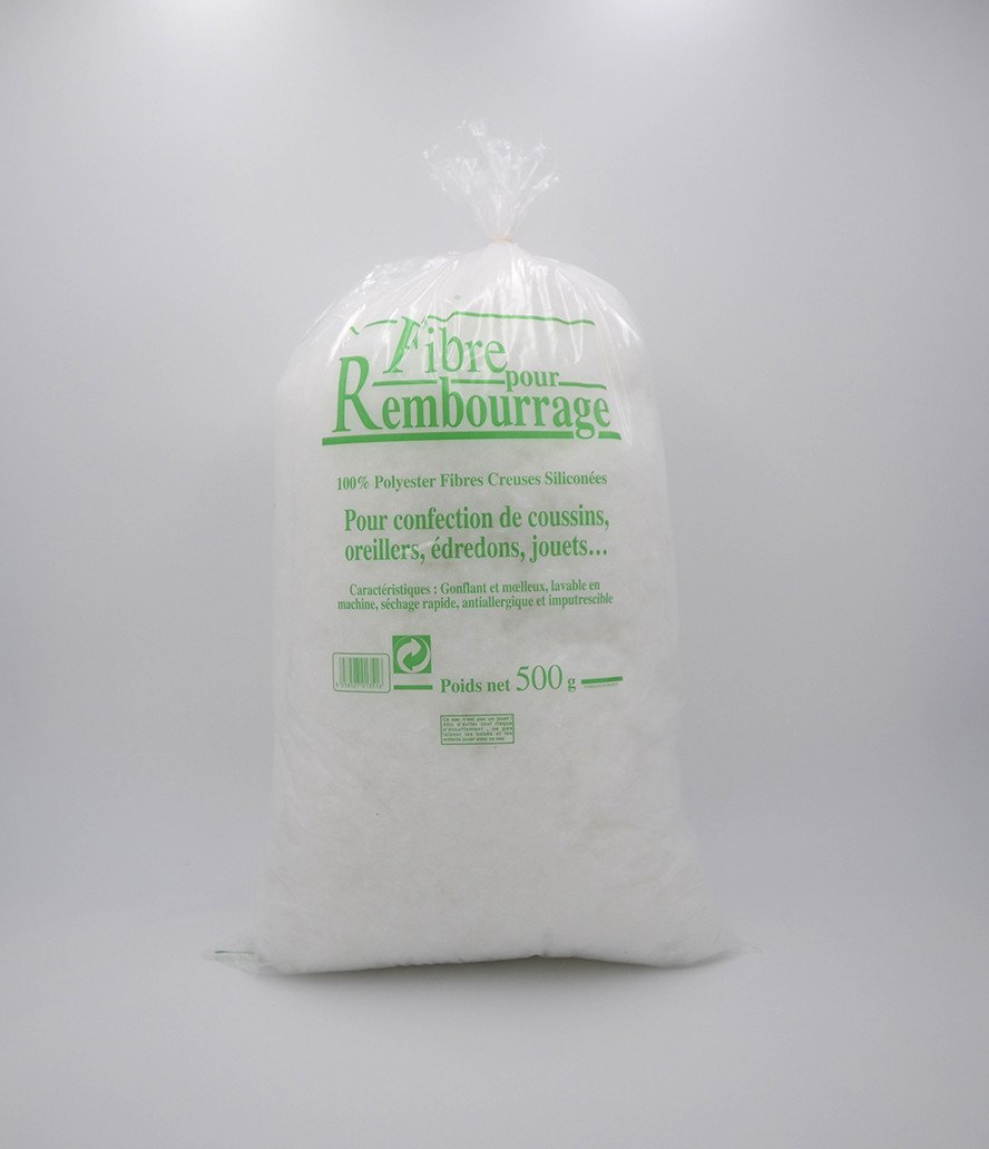 Fibre de polyester recyclé pour rembourrage, sac de 500grammes